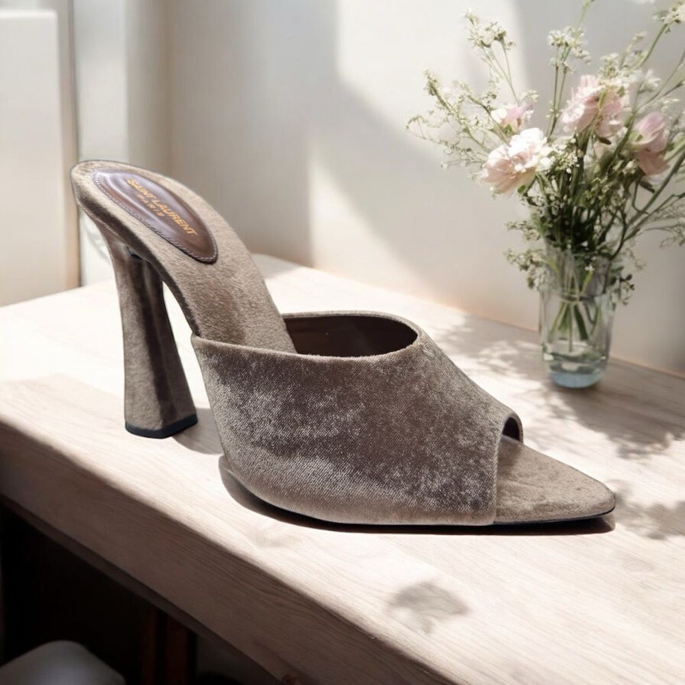 NWT Saint Laurent Suite Mule Sandal (12)